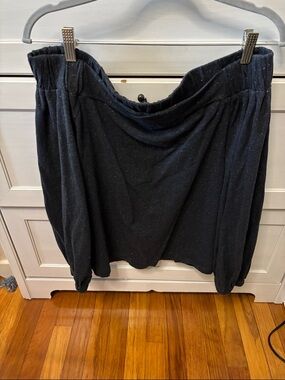 LOFT Charcoal with silver sparkle off-shoulder Tunic Top